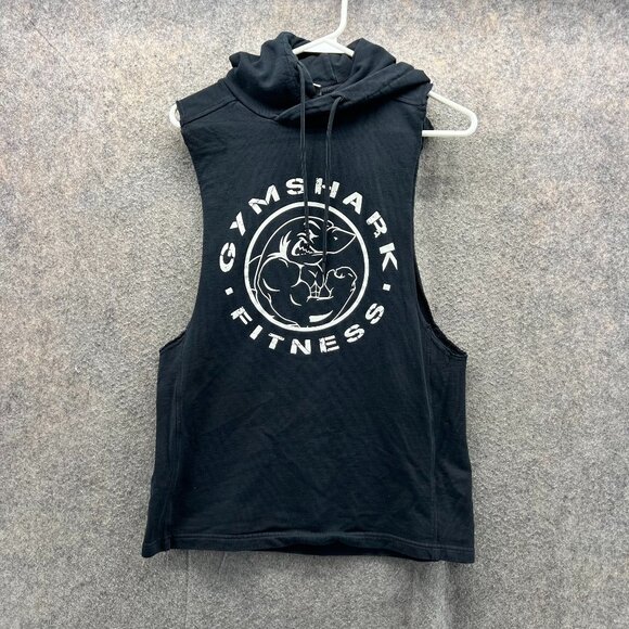 Gymshark Other - Gymshark Sweatshirt Mens Small Hoodie Black White Sleeveless Training Pullover
